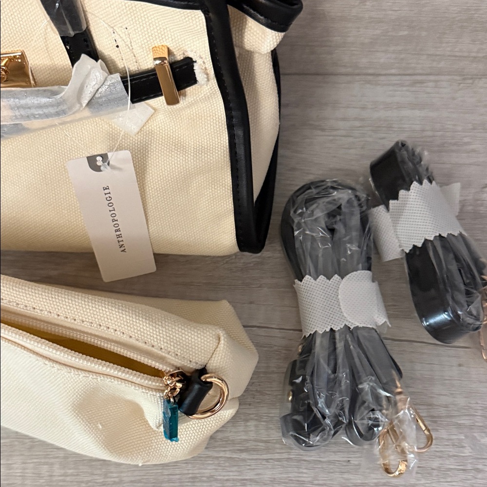 Anthropologie Black and Cream Crossbody Bag NWT - Picture 8 of 11
